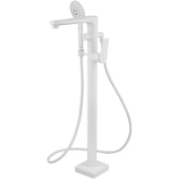 Смеситель напольный для ванны Lemark Bronx LM3744MW белый матовый