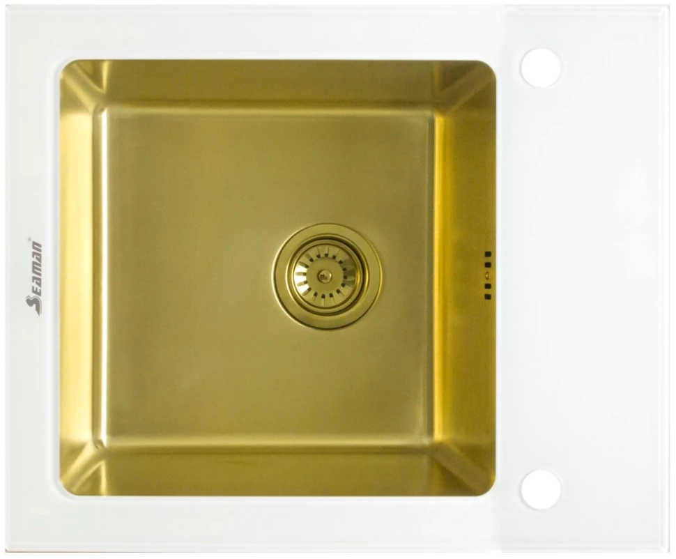 Кухонная мойка Seaman Eco Glass SMG-610W-Gold.B кухонная мойка seaman eco glass smg 780w b gold pvd