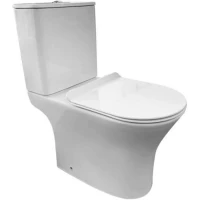 Унитаз-компакт CeramaLux 1217-P безободковый, с сиденьем микролифт, белый