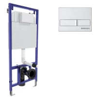 Инсталляция для унитаза Berges Novum L2 040212 с кнопкой смыва, матовый хром