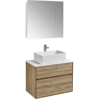 Комплект мебели дуб эльвезия/белый глянец 74,5 см Акватон Либерти 1A279501LYC70 + 1A281003LY010 + 732700B000 + 1A267202LH010