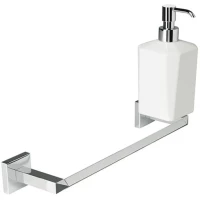 Полотенцедержатель с дозатором для жидкого мыла Stil Haus Diva DV69D(08-BI) 60 см, хром/белый