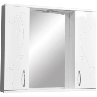 Зеркальный шкаф 80x70 см белый глянец/белый матовый Stella Polar Фантазия SP-00000226