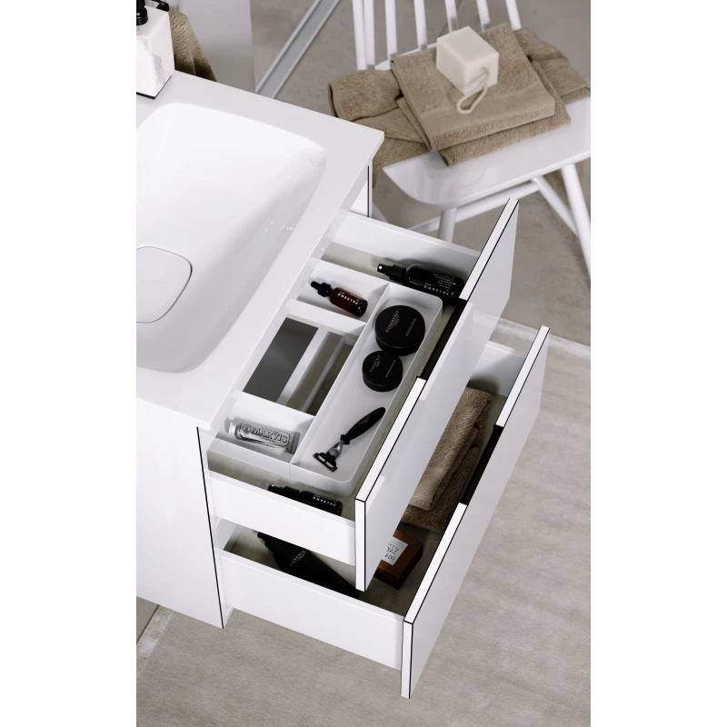 Комплект мебели белый глянец 60,8 см Aqwella 5 Stars Accent ACC0106W + Mal.06.04.D + RM0206W