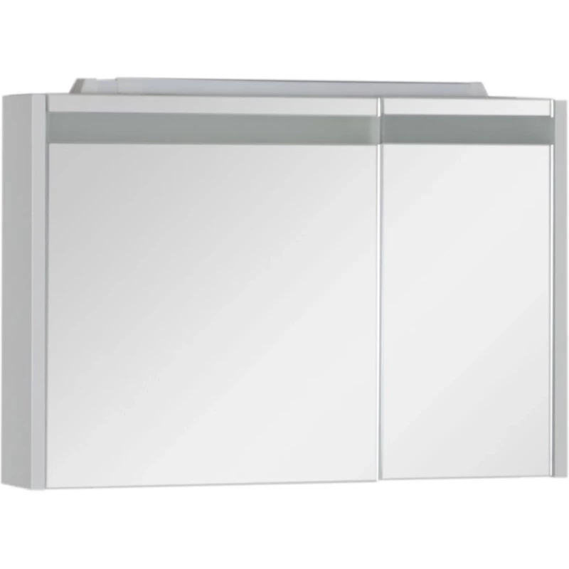 Зеркальный шкаф 89x60 см с подсветкой белый Aquanet Лайн 00165582