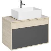 Тумба с раковиной серый графит/дуб орегон 80 см Акватон Лофт Урбан 1A2476K2LQX60