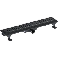 Душевой трап (лоток) Good Door ТЛ00027 55 см, с решеткой, перфорированный, черный матовый