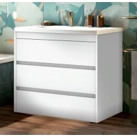 Тумба под раковину Art&Max Family FAMILY-900-3C-PIA-BL 89,6 см, напольная, белый глянец