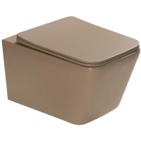 Унитаз подвесной SantiLine SL-5007KH безободковый, с сиденьем микролифт, коричневый матовый