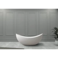 Ванна из литьевого мрамора Abber Stein AS9633 180x80 см, отдельностоящая, белый матовый