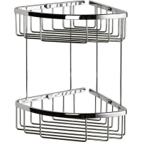 Полка для ванной Sanibano HL067/CR 20x20 см, угловая, двойная, хром