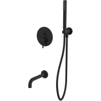 Смеситель для ванны Whitecross Y YSET06BL встраиваемый, с душевым гарнитуром, черный матовый