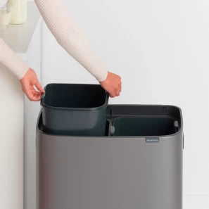Изображение товара мусорное ведро 2x30л brabantia touch bin bo 221521