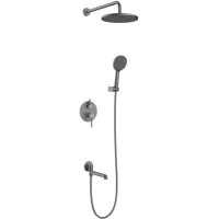 Душевой комплект Raglo R20.27.09 250 мм, со смесителем, графит матовый