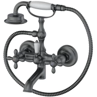 Смеситель для ванны Wonzon & Woghand Retro WW-88639020-BGM с душевым гарнитуром, темный графит матовый