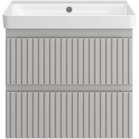 Тумба под раковину Brevita Victory VIC-07060-0302Я 56 см, подвесная, серый шелк матовый