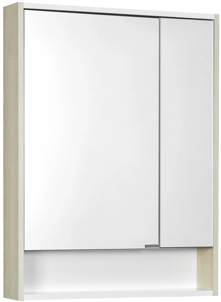 Зеркальный шкаф 65x86 см белый глянец/ясень фабрик Акватон Рико 1A215202RIB90