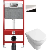 Комплект подвесной унитаз Villeroy & Boch Omnia Architectura 567410R1 + 98M9C101 + система инсталляции TECE 9300302 + 9240401