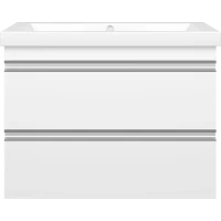 Тумба под раковину Misty Ингрид П-Инг-01075-011П2Я 72 см, подвесная, белый глянец