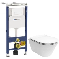 Комплект подвесной унитаз Kerama Marazzi Plaza Modern PLMR.wc.02 + PLMR.seat.02\WHT + система инсталляции Geberit 458.125.11.1