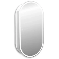 Зеркальный шкаф Abber Kontur AG6339S 50x100 см R, с LED-подсветкой, сенсорным выключателем, диммером, белый