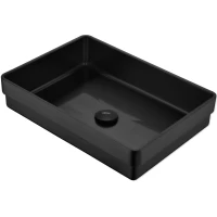 Раковина Abber Wasser Kreis AF2401MB 51x36 см, встраиваемая сверху, черный матовый