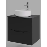 Тумба с раковиной Orange Line Li-60TubMDF+B09-360W 60,2 см, подвесная, со столешницей, черный матовый