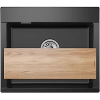 Кухонная мойка Granula 5804, ТУРМАЛИН 58x50 см, антрацит