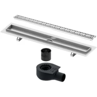 Душевой трап (лоток) Tece TECEdrainline royal 601200 + 650000 + 660016 + 601241 114,3 см, с решеткой, перфорированный, нержавеющая сталь