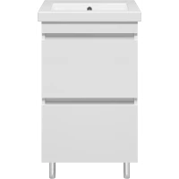 Тумба под раковину Misty Енисей Э-Ени01050-0112Я 46,6 см, напольная, белый глянец/белый матовый