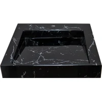 Раковина Stella Polar Берта SP-00001744 59,9x49,9 см, над стиральной машиной, с кронштейнами, черный мрамор