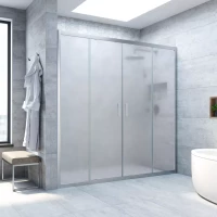 Душевая дверь Vegas Glass Z2P NOVO h2000 150 07 10 150 см, профиль матовый хром, стекло сатин