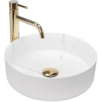 Раковина-чаша Rea Sami REA-U8703 36x36 см, накладная, белый мрамор