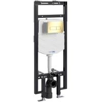 Инсталляция для унитаза WasserKRAFT Dinkel 58 58TLT.010.ME.PG03 с кнопкой смыва, золотой