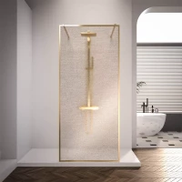 Душевая перегородка Veconi Korato KR90GL-110-10-C4 110 см, профиль золотой матовый, стекло ламинированное золото