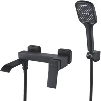 Смеситель для ванны Shevanik S4002H с душевым гарнитуром, черный матовый