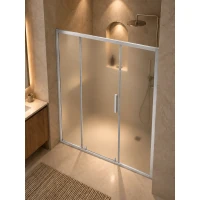Душевая дверь MaybahGlass MGD-2751-5 145 см, профиль матовый хром, стекло сатин