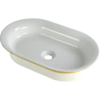 Раковина-чаша Migliore Monaco 32078 62x40 см, накладная, белый/золото