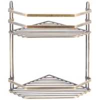 Полка для ванной Tekno-tel ES075A 19,5x19,5 см, угловая, двойная, бронза