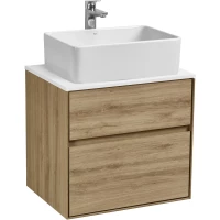 Тумба с раковиной дуб эльвезия/белый глянец 60 см Акватон Либерти 1A2794K1LY010