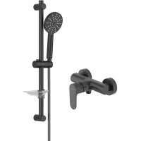 Смеситель для душа Aquatek Оберон AQ1232MB с душевым гарнитуром, черный матовый