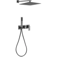 Душевой комплект Grocenberg GB5080BG 300 мм, со смесителем, графит