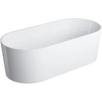 Ванна из литьевого мрамора Omnires Ovo OVOWWBP 160x72,2 см, отдельностоящая, белый глянец