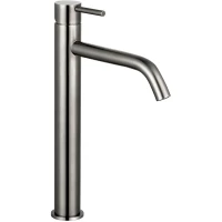 Смеситель для раковины AQUAme Siena AQM6214GM без донного клапана, оружейная сталь