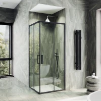 Душевой уголок MaybahGlass MGY-2834-6 80x80 см, профиль черный матовый, стекло прозрачное