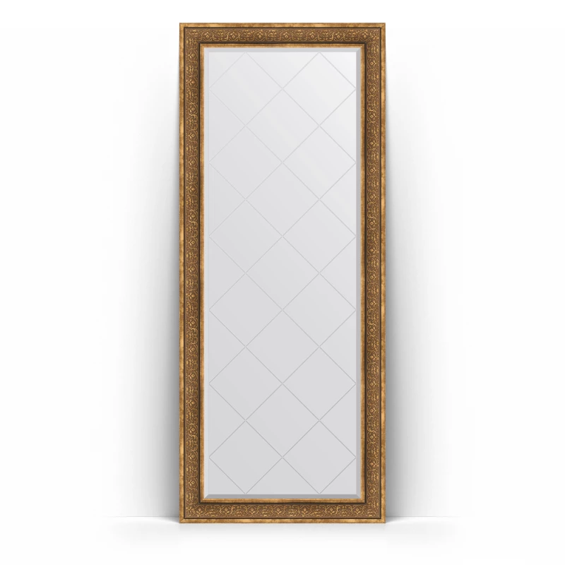 Зеркало напольное 84x204 см вензель бронзовый Evoform Exclusive-G Floor BY 6331
