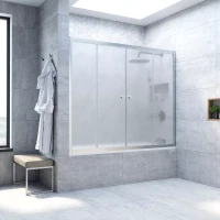 Шторка на ванну Vegas Glass Z2V NOVO 200 07 10 200 см, профиль матовый хром, стекло сатин