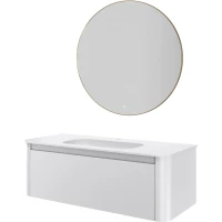 Комплект мебели Armadi Art Voi Matt White 782-120-MW + 786-120-MW + 545-100-G 122 см, подвесной, белый матовый