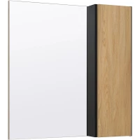Зеркальный шкаф 70x75 см дуб/черный L/R Runo Мальта 00-00001101