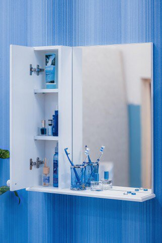 Зеркальный шкаф 47х70 см белый L Sanflor Карина H0000000804 - фото 1